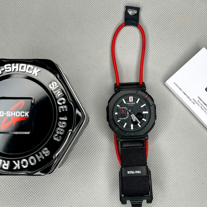 TW-110A2025 11P Pro Trek Black Red Series Watch.