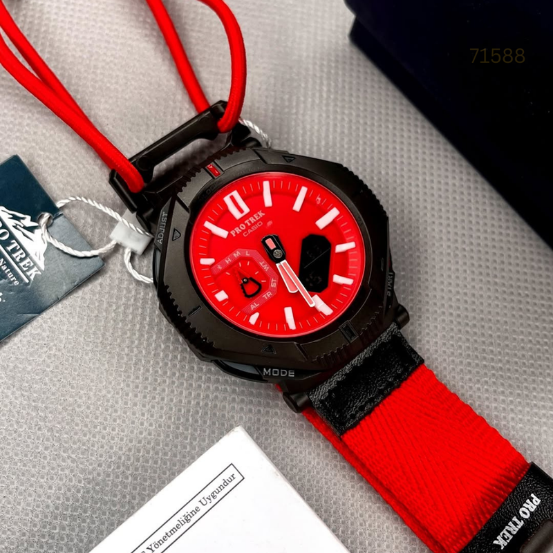 TW-110A2025 11P Pro Trek Black Red Series Watch.